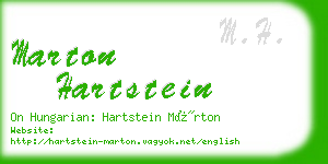 marton hartstein business card